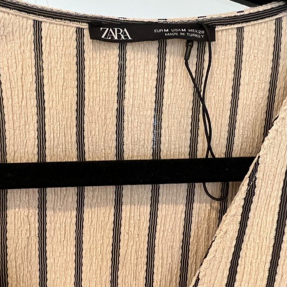 Zara cream striped midi dress - Picture 3 of 4